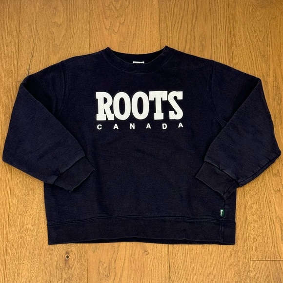 Roots Other - VINTAGE 90s Roots Youth‎ Crewneck Sweater - Navy Blue - Size L